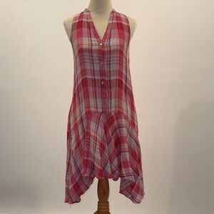 Maeve Pink and Red Plaid dress